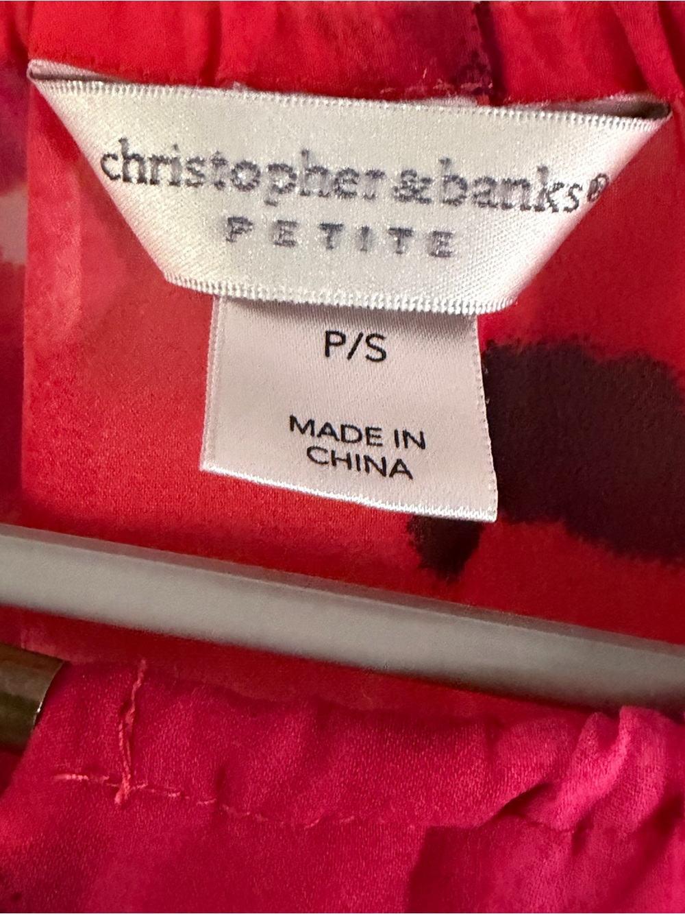 Christopher & Banks Pink and Red Floral Peasant Blouse - Picture 3 of 3